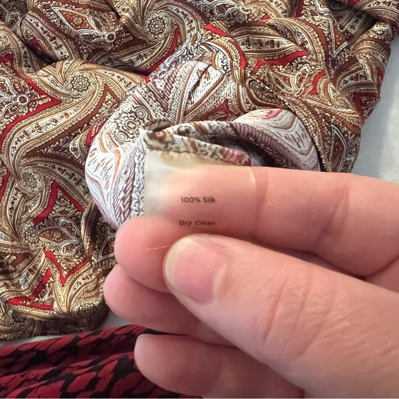 Talbots Paisley Blouse - Red and Brown - Picture 6 of 14